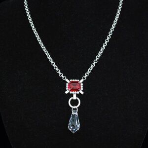 DANNIJO Scarlet Crystal Amulet Pendant Necklace (SILVER)
